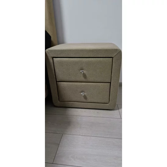 Noptieră Bio Life bej 57x42x53 cm, tapițată catifea, 2 sertare picture - 3