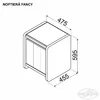 Noptieră Fancy, bej - 47.5x59.5x45.5 cm, design modern, tapițată cu stofă, PAL și sticlă picture - 2