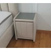 Noptieră Fancy, bej - 47.5x59.5x45.5 cm, design modern, tapițată cu stofă, PAL și sticlă picture - 3