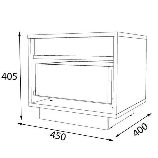 Noptieră Geneva, design compact, PAL melaminat, 40,5x45x40 cm, Sonoma Trufa/Wenge picture - 2