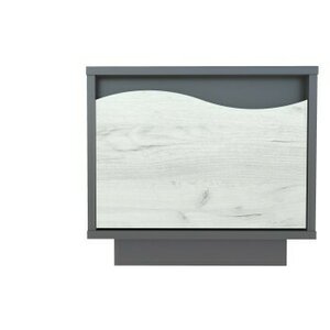 Noptiera GENEVA 40,5x45x40 cm Gri Grafit si Stejar Craft Alb