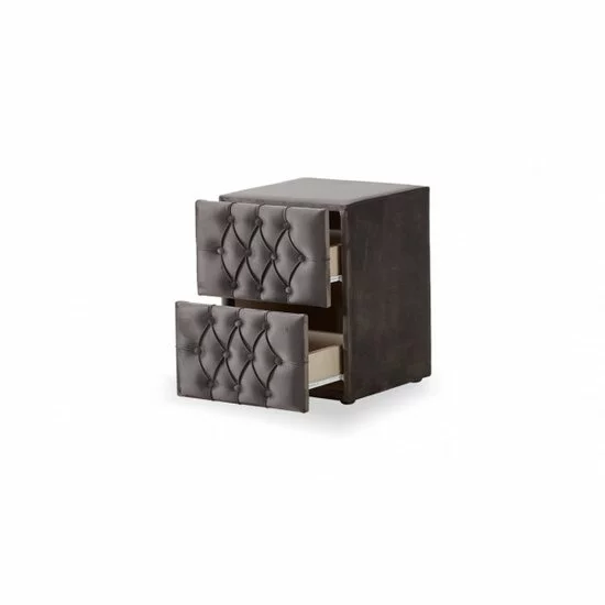 Noptieră tapițată Hadise 41x44x60 cm gri, cu spațiu depozitare, stil modern picture - 2