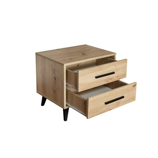 Noptieră Kos cu sertar spațios, design compact și finisaj cald, 53.5x41.5x44 cm, stejar picture - 2