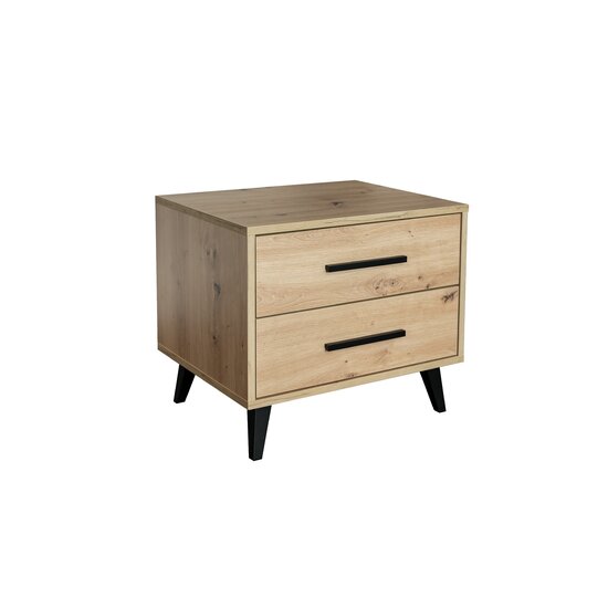 Noptieră Kos cu sertar spațios, design compact și finisaj cald, 53.5x41.5x44 cm, stejar picture - 3