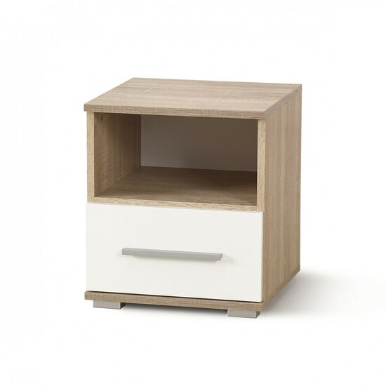 Noptiera Lima SN1 39x40x44 cm Sonoma-Alb picture - 1