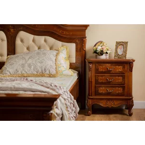 Noptieră Milly, 2 sertare, structură lemn masiv + PAL, design elegant, 61x41.5x67 cm, personalizabil