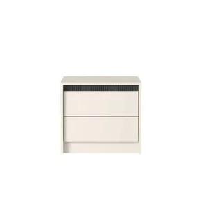 Noptieră Monaco, 2 sertare cu sistem push-to-open, PAL melaminat, 54x40x49 cm, Casmir/Gri