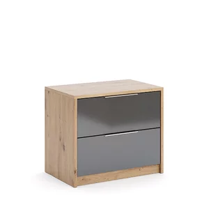 Noptieră Raymond, compactă și practică, finisaj stejar-gri, 47x55x35 cm