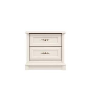 Noptiera Sonata new, design elegant, 2 sertare structură PAL laminat + MDF, glisiere cu bile, 57x38.5x53.5 cm, cashmere