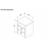 Noptieră Universal, gri - 45x40x57 cm, design minimalist, un sertar spațios, PAL melaminat picture - 2