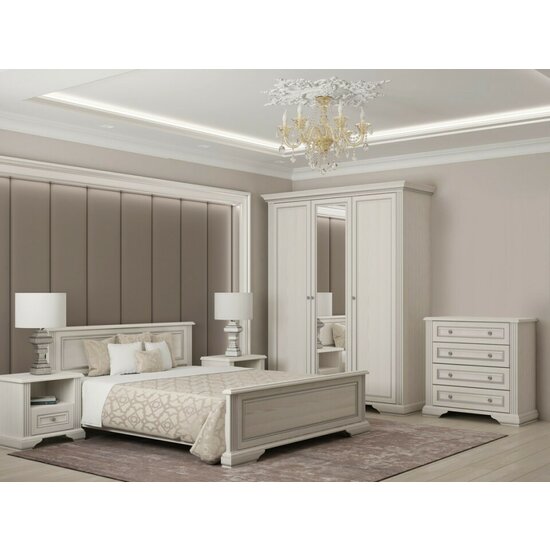 Noptiera White 1S Cu 1 sertar: 57,5x53x39 cm  Frasin alb/ Pin picture - 6