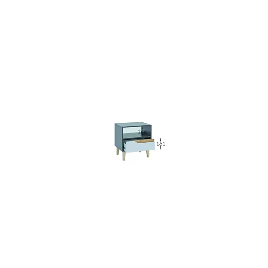 Noptieră cu un sertar Wood, structură PAL melaminat + MDF, design modern, 50x53x40 cm, personalizabil picture - 2