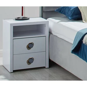 Noptieră Universal, design minimalist, un sertar spațios, PAL melaminat, 45x40x57 cm, Alb