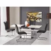 Masă Nord extensibilă, MDF lucios, design elegant, 140-180x80x76 cm, alb/negru picture - 1
