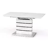 Masă Nord extensibilă, MDF lucios, design elegant, 140-180x80x76 cm, alb/negru picture - 2
