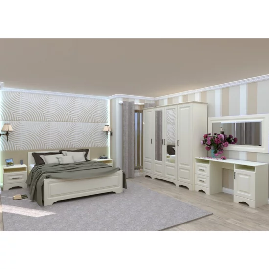 Oglindă Boston, design minimalist și ramă MDF, 140x75 cm, ivory picture - 2