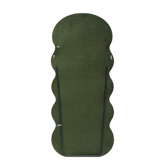 Oglindă de perete cu picioare Confetto, cadru catifea + MDF, montaj versatil, 160x70x3 cm, verde măsliniu / maro picture - 7