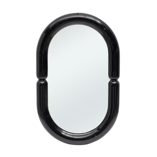 Oglindă de perete Poster, cadru MDF, design minimalist, 80x50x3.5 cm, negru / alb