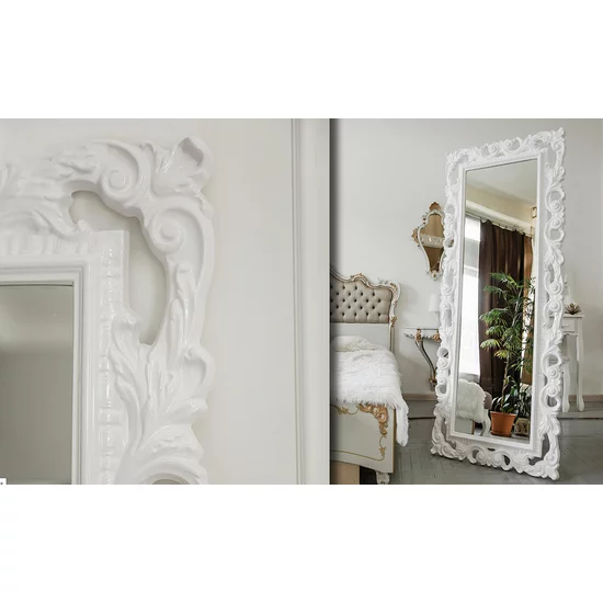 Oglindă Lara, design modern, MDF, 89.5x4x167.5 cm, alb, argintiu, auriu picture - 2