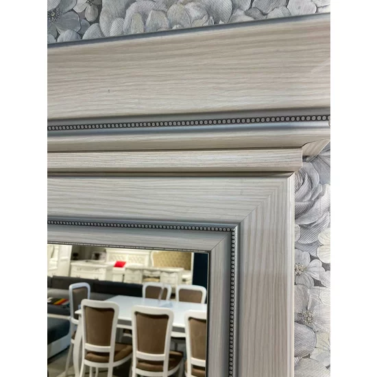 Oglindă White lus 60, ramă MDF elegantă și finisaj premium, sticlă securizată, 75x10.5x89.5 cm, frasin alb/pin argintiu picture - 2
