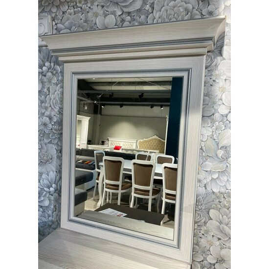 Oglindă White lus 60, ramă MDF elegantă și finisaj premium, sticlă securizată, 75x10.5x89.5 cm, frasin alb/pin argintiu picture - 3