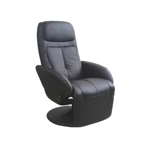 Fotoliu Optima culisant, sistem reglabil, piele ecologică, 77x80x101 cm, negru