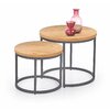 Set 2 Masute Cafea Oreo Rotunde Stejar Auriu picture - 1
