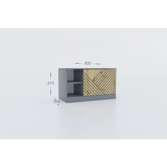 Pantofar Bristol 1D, 1 ușă rabatabilă, structură PAL melaminat, spațiu eficient depozitare, 80x47x39 cm, Alb picture - 2