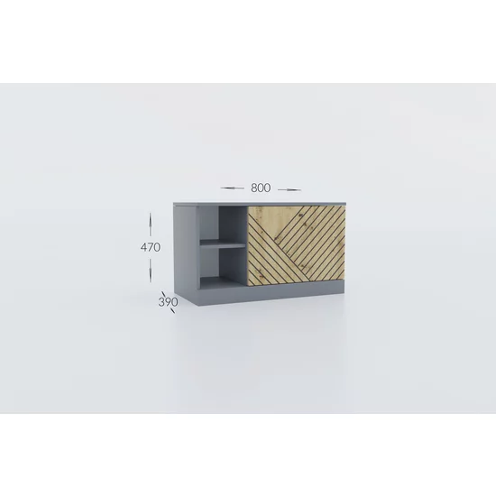 Pantofar Bristol 1D, 1 ușă rabatabilă, structură PAL melaminat, spațiu eficient depozitare, 80x47x39 cm, Alb picture - 2