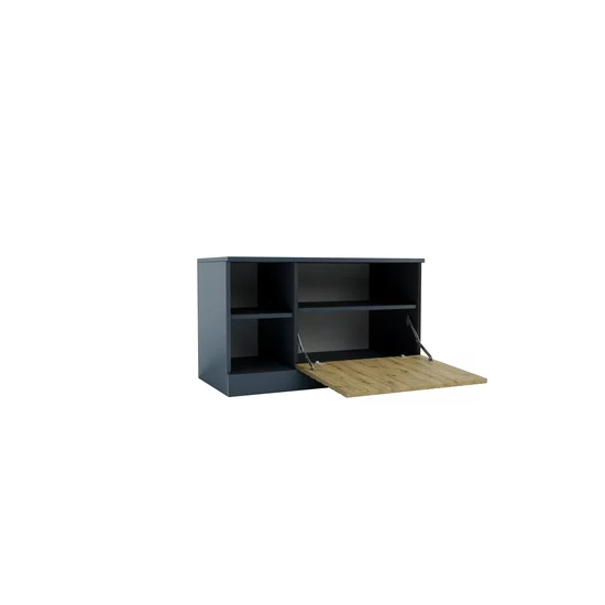 Pantofar Bristol 1D, 1 ușă rabatabilă, structură PAL melaminat, spațiu eficient depozitare, 80x47x39 cm, Alb picture - 3
