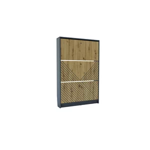 Pantofar Bristol 120, model vertical, structură PAL melaminat, spațiu eficient pentru încălțăminte, 120x80x17 cm, Alb