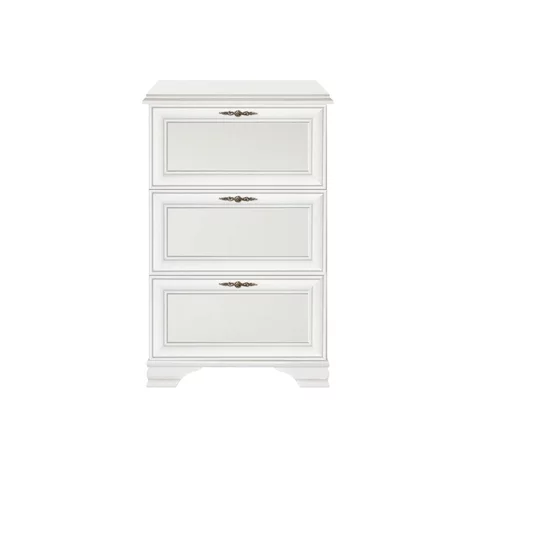 Pantofar Idento TUMBA SFB3B, model vertical cu 3 sertare, PAL și MDF, 80x19,5x123 cm, alb alpin picture - 5