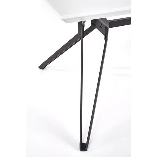 Masă Pascal, extensibilă, MDF lucios și oțel mat, 160x90x76 cm, alb/negru picture - 5
