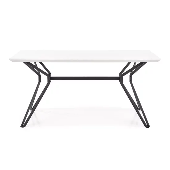 Masă Pascal, extensibilă, MDF lucios și oțel mat, 160x90x76 cm, alb/negru picture - 3