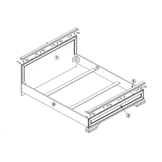 Pat Idento, design clasic, MDF și PAL, 160x200 cm, alb alpin picture - 2