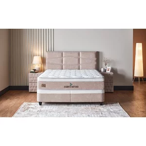 Pat Bamboo, design elegant, tapițat cu stofă rezistentă, ladă depozitare, somieră inclusă, 160x200 cm