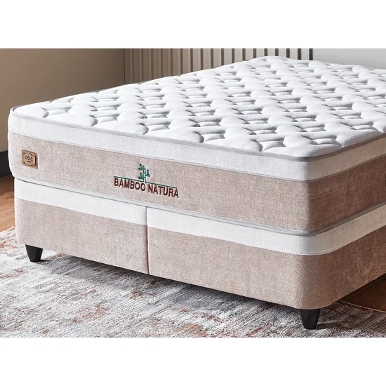 Pat Bamboo, design elegant, tapițat cu stofă rezistentă, ladă depozitare, somieră inclusă, 160x200 cm picture - 3