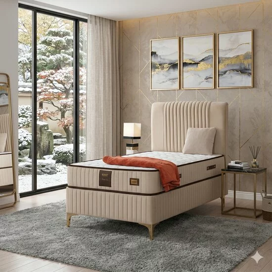 Pat + Saltea gratis Nova, roz - 100x200 cm, spațiu depozitare, tapițat picture - 2