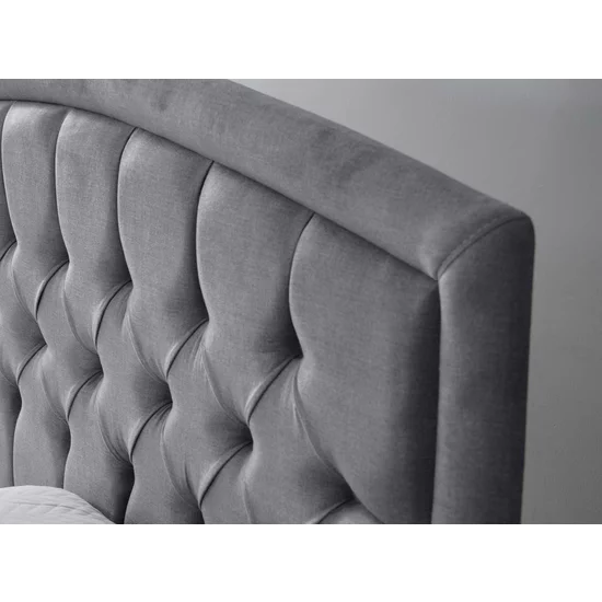 Pat Belek, gri deschis - 160x200 cm, design elegant, tapițerie catifelată, structură robustă, stofă premium picture - 3