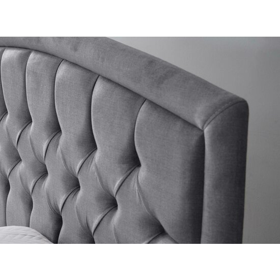 Pat Bellagio, finisaje premium, cadru stabil, tapițerie moale, 140x200 cm, gri deschis picture - 3