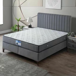 Pat Calia, design elegant, capitonare premium, spatiu depozitare, 140x200 cm, gri