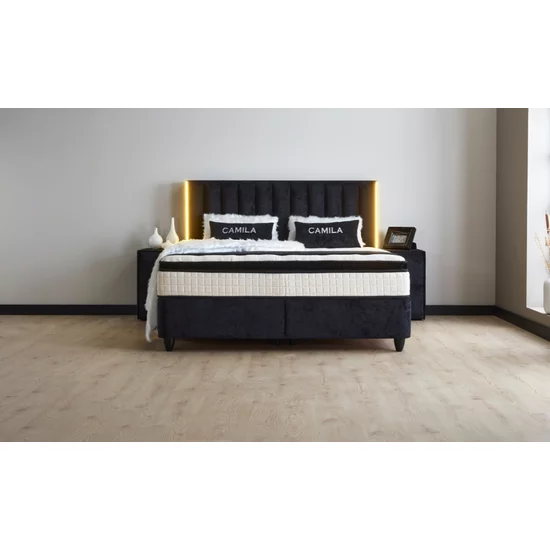 Pat Camila, cadru rezistent, tapițat premium, ladă depozitare, somieră inclusă, 160x200 cm picture - 2