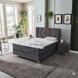 Pat Coolness, gri - 160x200 cm, confort sporit, structură durabilă, tapițerie elegantă