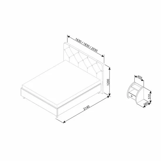 Pat Cristal, wenge - 180/200 cm, cu aerisire integrată și ladă, stofă picture - 2