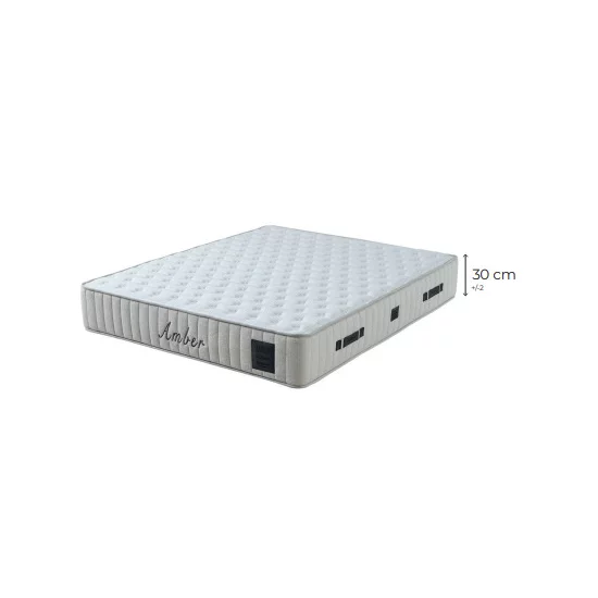 Pat cu saltea Gratis Amber,  ladă depozitare, design elegant, topper confort, structură metal + lemn + PAL, tapițerie stofă premium, 160x200 cm, Crem picture - 3