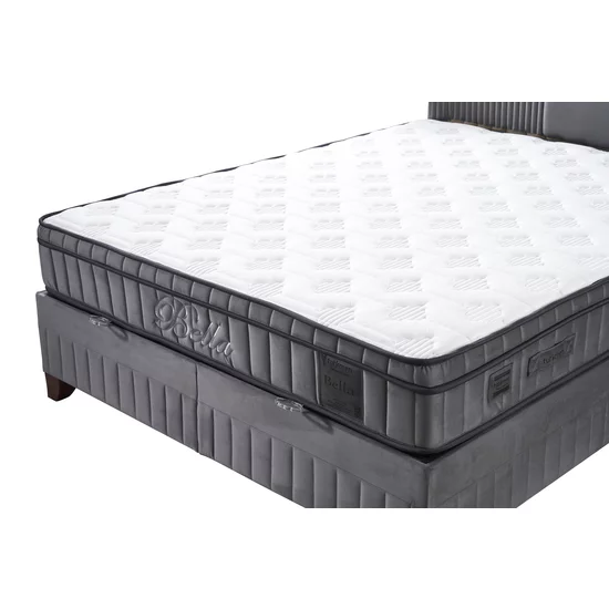 Pat cu saltea Gratis Bella 180/200 cm gri  cu somiera rabatabila si spatriu de depozitare picture - 7