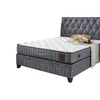 Pat cu saltea Gratis Comfort, ladă depozitare, somieră rabatabilă, topper confort, structură metal + lemn + PAL, tapițerie stofă premium, 160x200 cm, Gri picture - 5