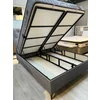 Pat cu saltea Gratis Comfort, ladă depozitare, somieră rabatabilă, topper confort, structură metal + lemn + PAL, tapițerie stofă premium, 160x200 cm, Gri picture - 14