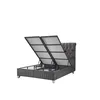 Pat cu saltea Gratis Lexus, ladă depozitare, topper integrat, structură metal + lemn + PAL, tapițerie stofă premium, 160x200 cm, Gri picture - 4