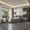 Pat + Saltea gratis Wooly, gri - 160x200 cm, ladă depozitare, design modern, topper inclus, structură metal + lemn + PAL, tapițerie stofă premium picture - 1